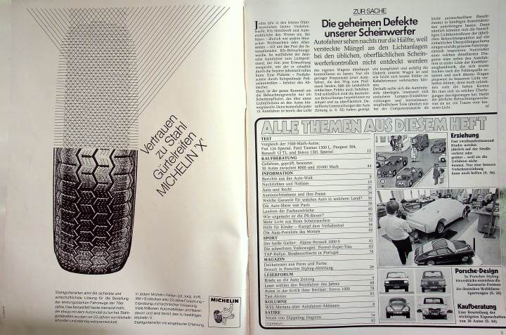 Inhaltsverzeichnis Autozeitung 23/1971