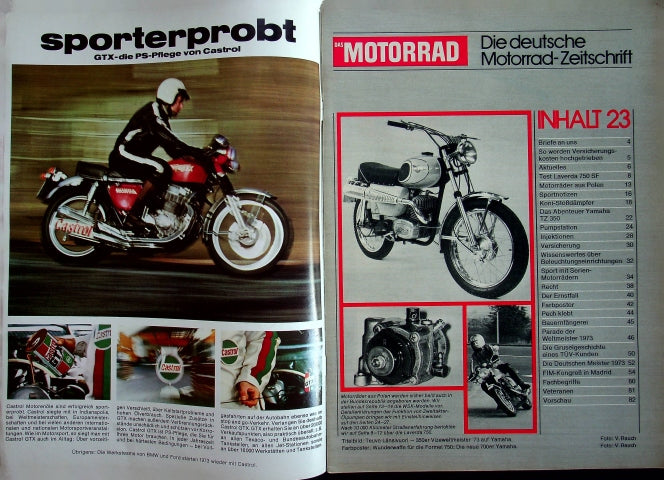 Inhaltsverzeichnis Motorrad 23/1973