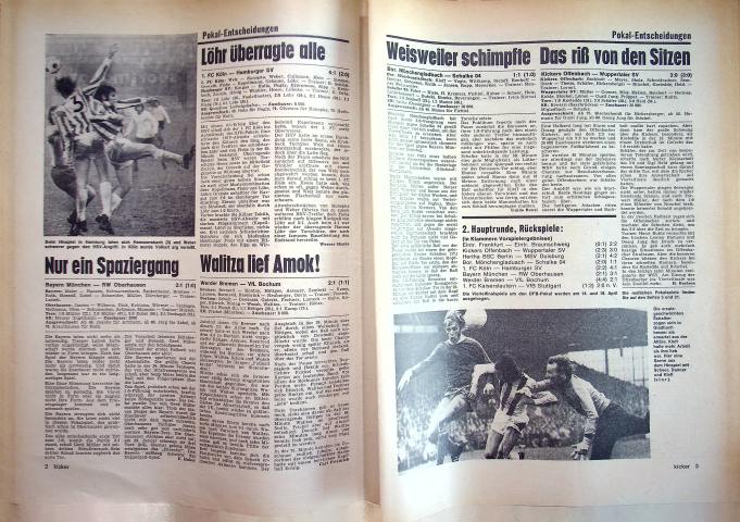 Inhaltsverzeichnis Kicker 23/1973