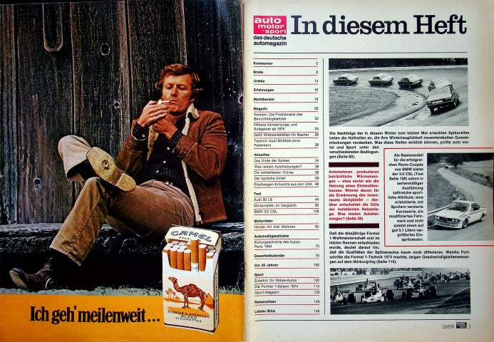 Inhaltsverzeichnis Auto Motor und Sport 23/1974