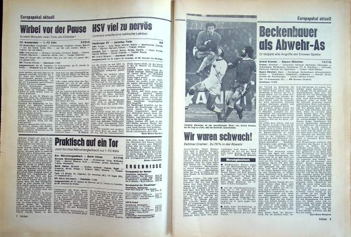 Inhaltsverzeichnis Kicker 23/1975