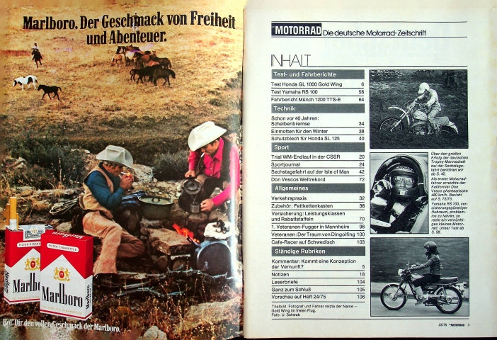 Inhaltsverzeichnis Motorrad 23/1975