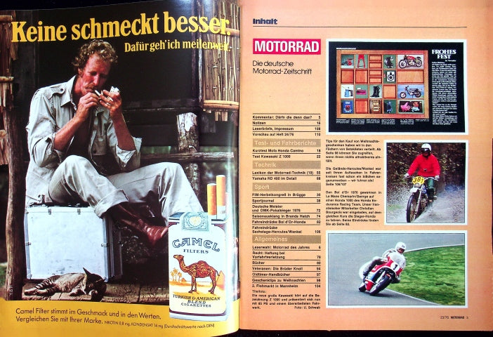 Inhaltsverzeichnis Motorrad 23/1976