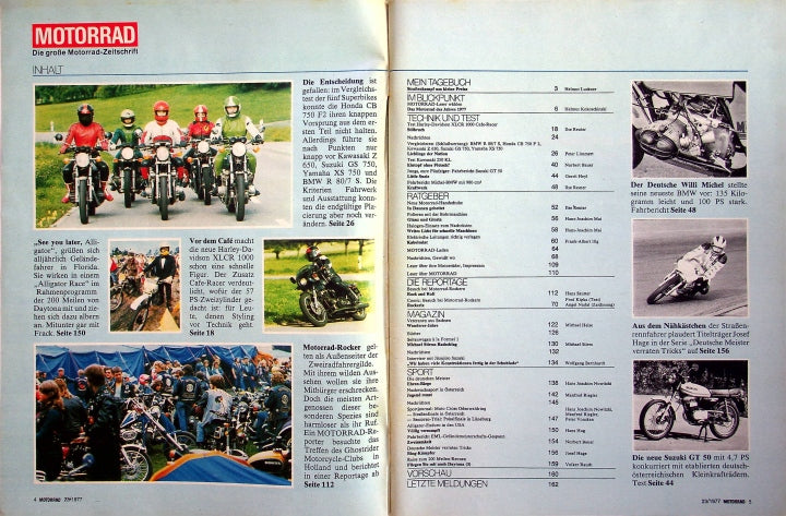Inhaltsverzeichnis Motorrad 23/1977
