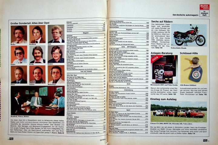 Inhaltsverzeichnis Auto Motor und Sport 23/1978