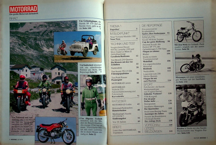 Inhaltsverzeichnis Motorrad 23/1979
