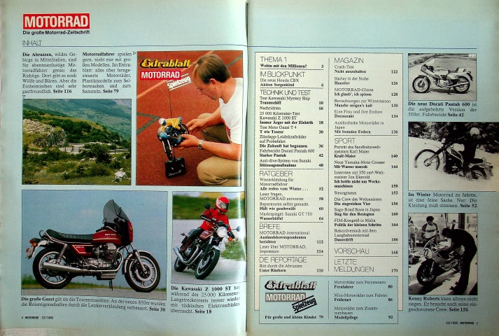 Inhaltsverzeichnis Motorrad 23/1980