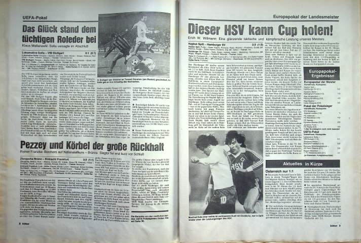 Inhaltsverzeichnis Kicker 23/1980