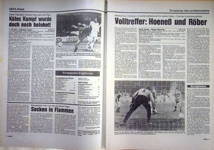 Inhaltsverzeichnis Kicker 23/1981