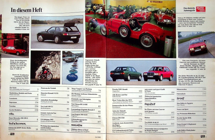 Inhaltsverzeichnis Auto Motor und Sport 23/1982