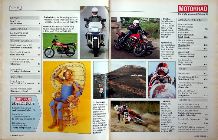 Inhaltsverzeichnis Motorrad 23/1982