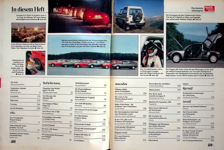 Inhaltsverzeichnis Auto Motor und Sport 23/1984
