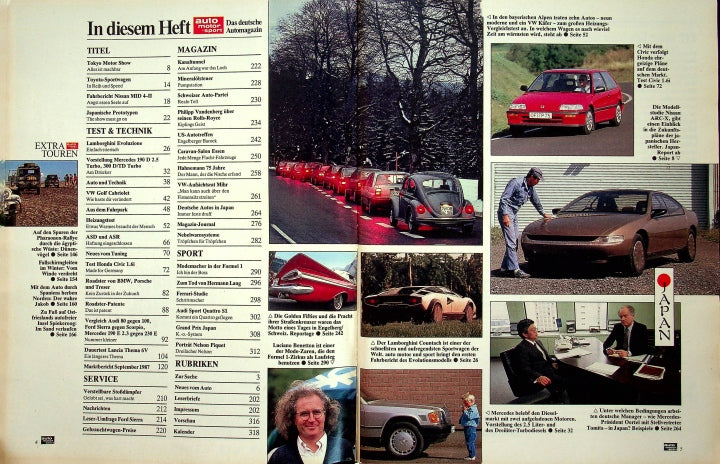 Inhaltsverzeichnis Auto Motor und Sport 23/1987