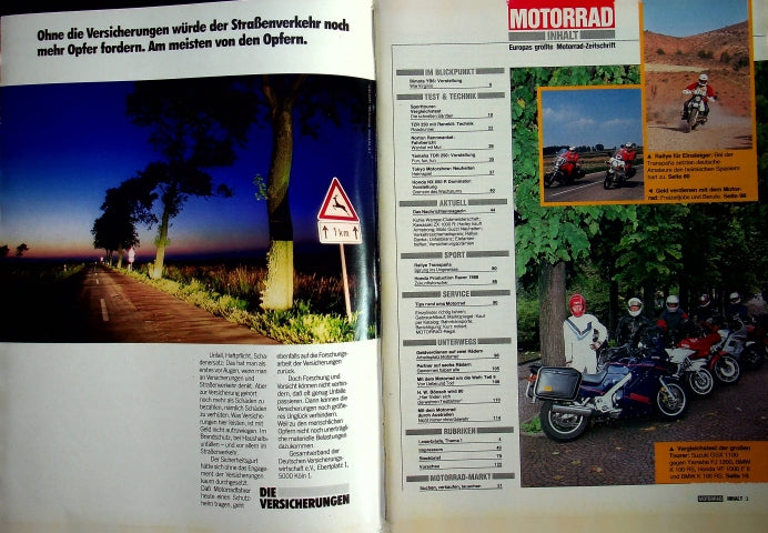 Inhaltsverzeichnis Motorrad 23/1987