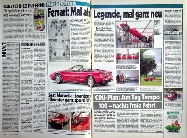 Inhaltsverzeichnis Auto Bild 23/1987