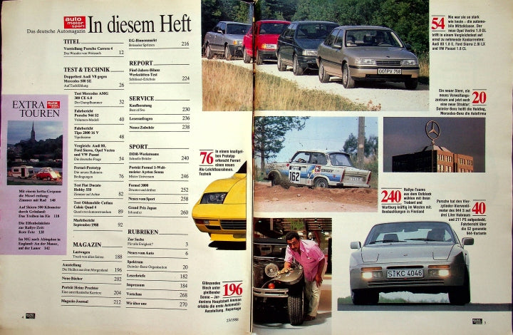 Inhaltsverzeichnis Auto Motor und Sport 23/1988