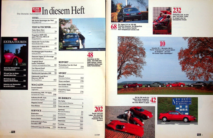 Inhaltsverzeichnis Auto Motor und Sport 23/1989