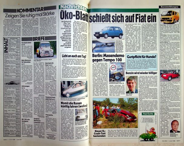 Inhaltsverzeichnis Auto Bild 23/1989
