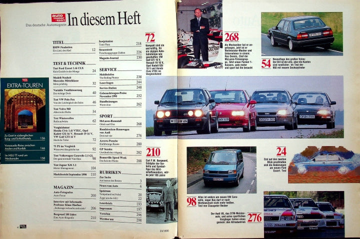 Inhaltsverzeichnis Auto Motor und Sport 23/1990