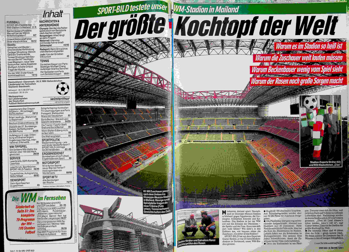Inhaltsverzeichnis Sport Bild 23/1990