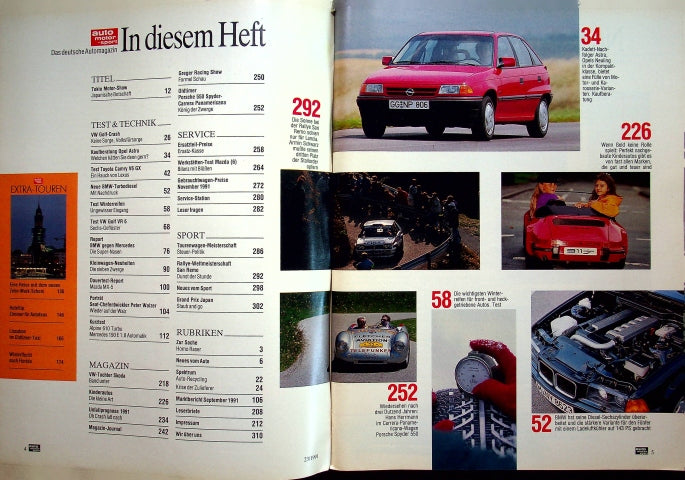 Inhaltsverzeichnis Auto Motor und Sport 23/1991