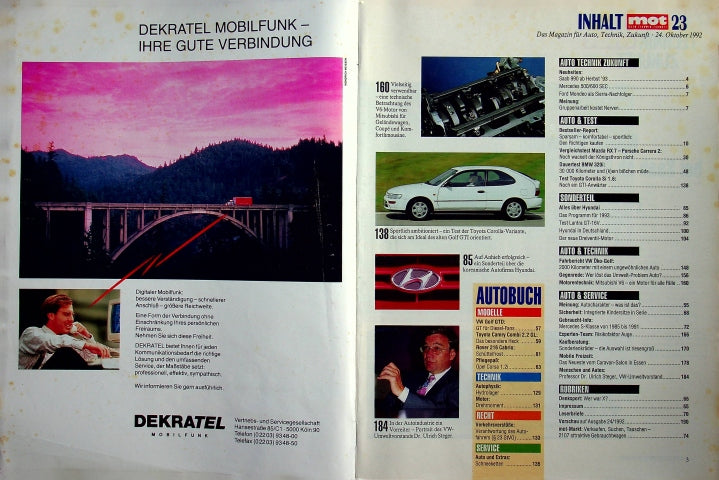 Inhaltsverzeichnis MOT 23/1992