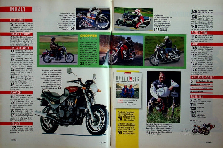 Inhaltsverzeichnis Motorrad 23/1992