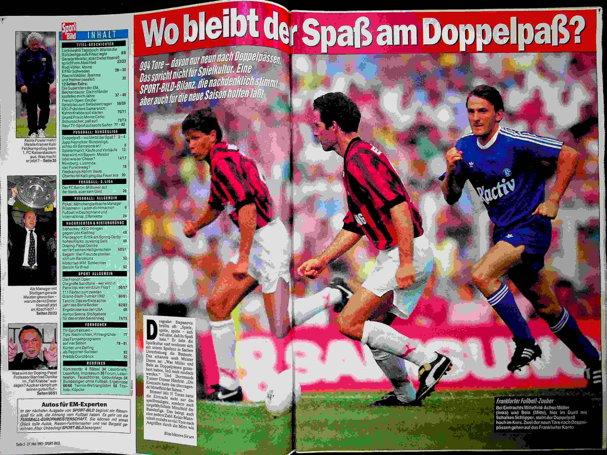 Inhaltsverzeichnis Sport Bild 23/1992
