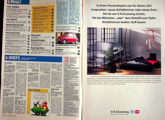 Inhaltsverzeichnis Auto Bild 23/1992