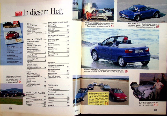 Inhaltsverzeichnis Auto Motor und Sport 23/1993