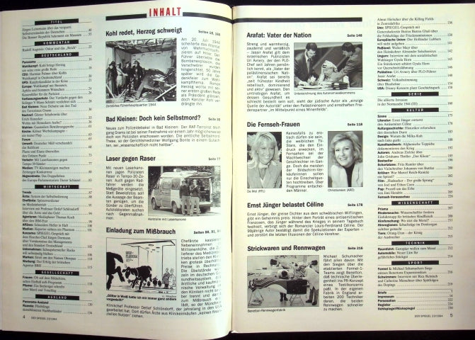Inhaltsverzeichnis Spiegel 23/1994
