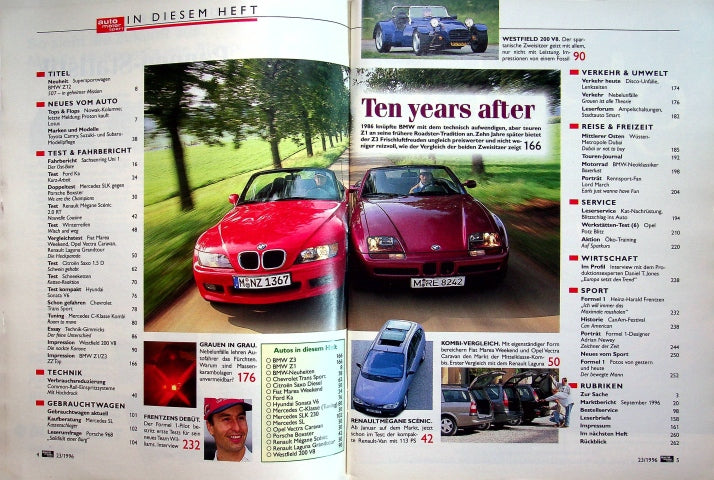Inhaltsverzeichnis Auto Motor und Sport 23/1996