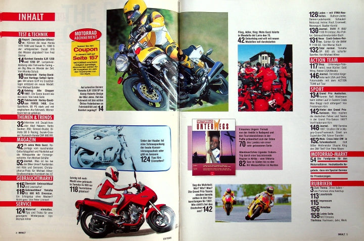 Inhaltsverzeichnis Motorrad 23/1996