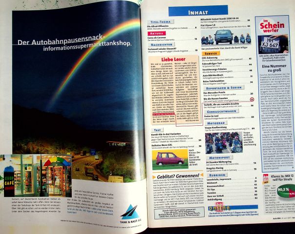 Inhaltsverzeichnis Auto Bild 23/1997