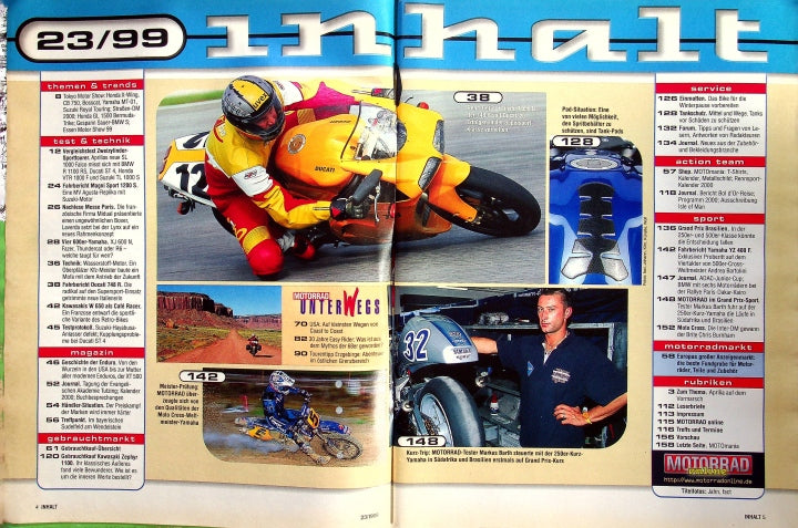 Inhaltsverzeichnis Motorrad 23/1999