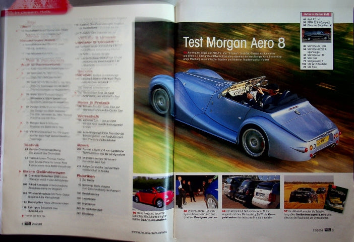 Inhaltsverzeichnis Auto Motor und Sport 23/2001