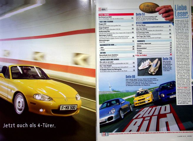 Inhaltsverzeichnis Auto Bild 23/2002