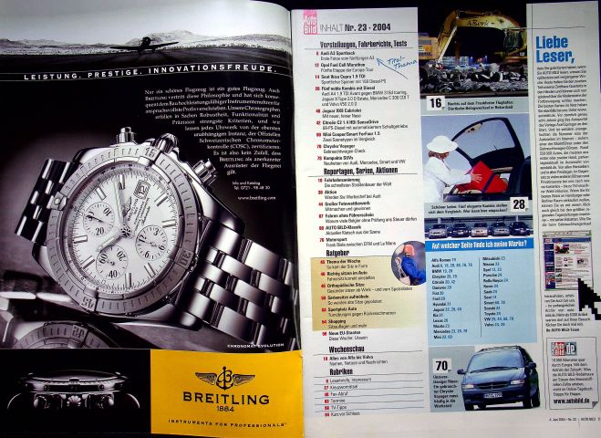 Inhaltsverzeichnis Auto Bild 23/2004