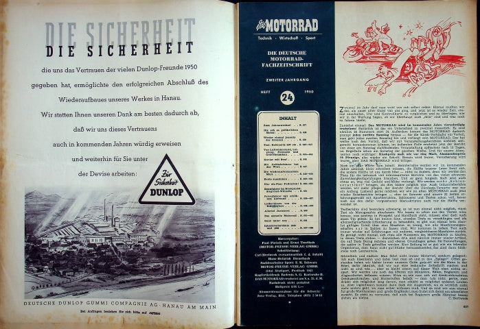 Inhaltsverzeichnis Motorrad 24/1950