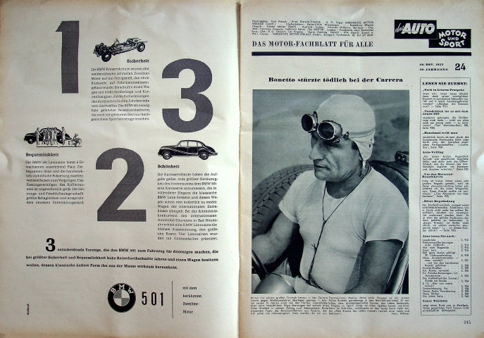 Inhaltsverzeichnis Auto Motor und Sport 24/1953