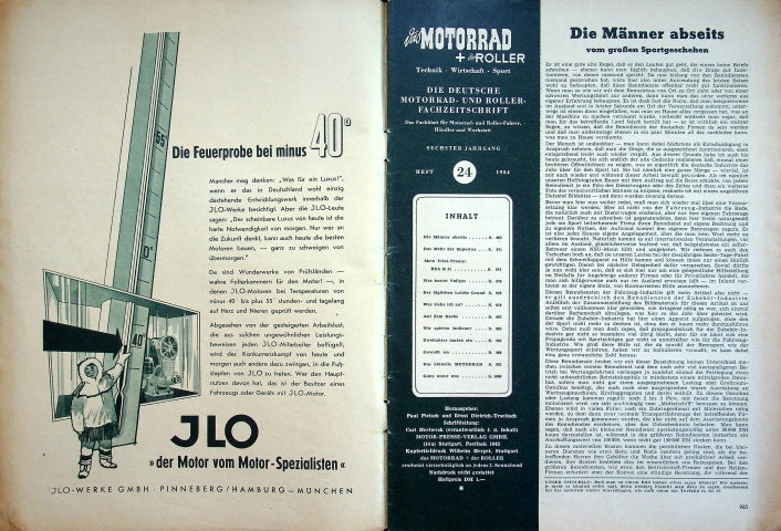Inhaltsverzeichnis Motorrad 24/1954