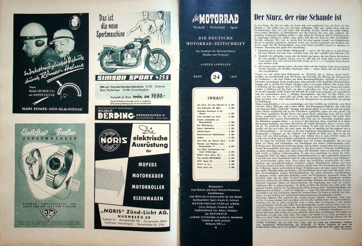 Inhaltsverzeichnis Motorrad 24/1956