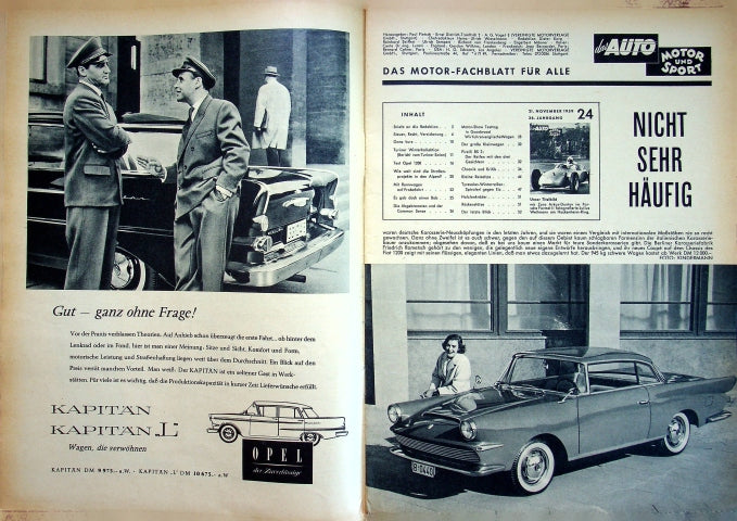 Inhaltsverzeichnis Auto Motor und Sport 24/1959