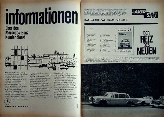 Inhaltsverzeichnis Auto Motor und Sport 24/1962