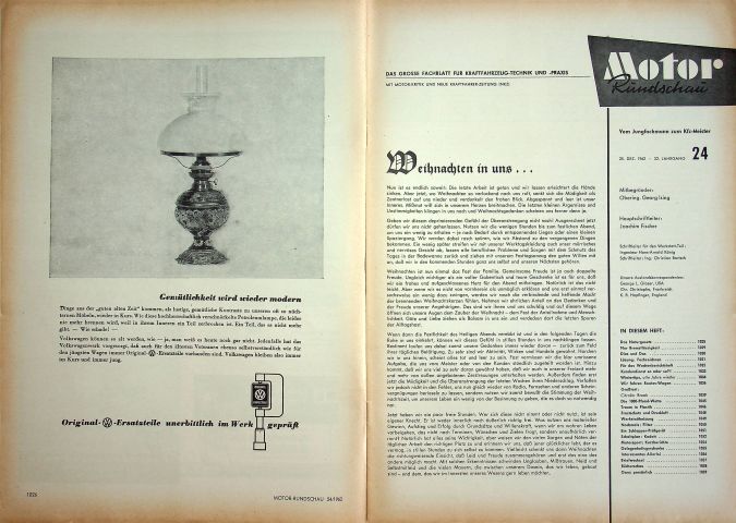 Inhaltsverzeichnis Motor Rundschau 24/1962
