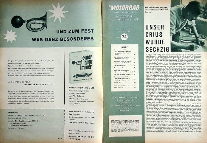 Inhaltsverzeichnis Motorrad 24/1963