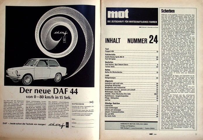 Inhaltsverzeichnis MOT 24/1966
