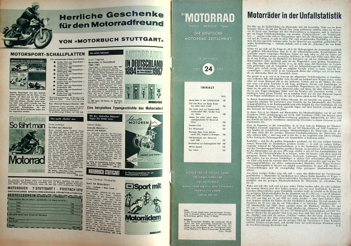 Inhaltsverzeichnis Motorrad 24/1967
