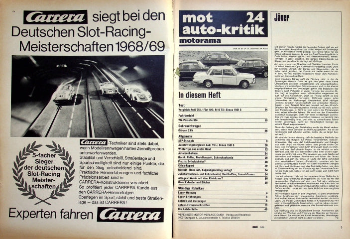 Inhaltsverzeichnis MOT 24/1969