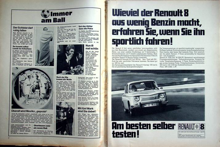 Inhaltsverzeichnis Kicker 24/1970
